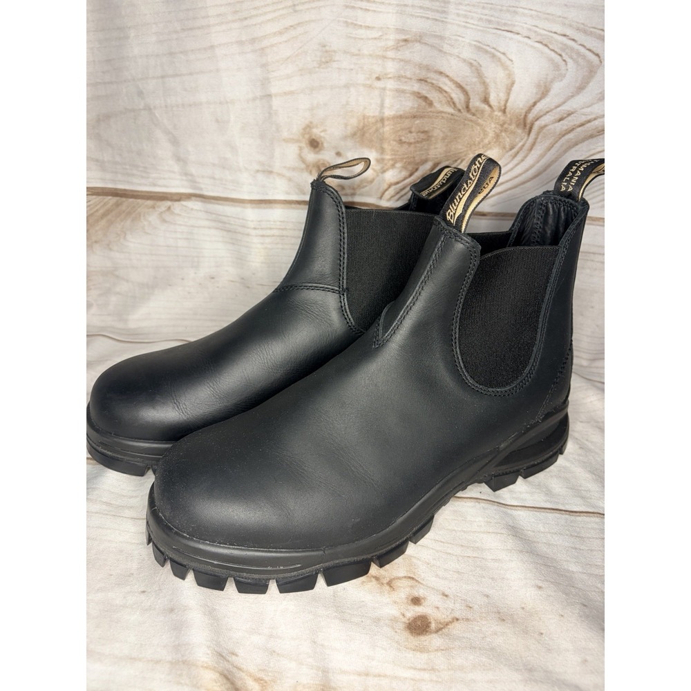 Blundstone 510 Black Leather Chelsea Work Boots Soft Toe Unisex AU 11 US 12